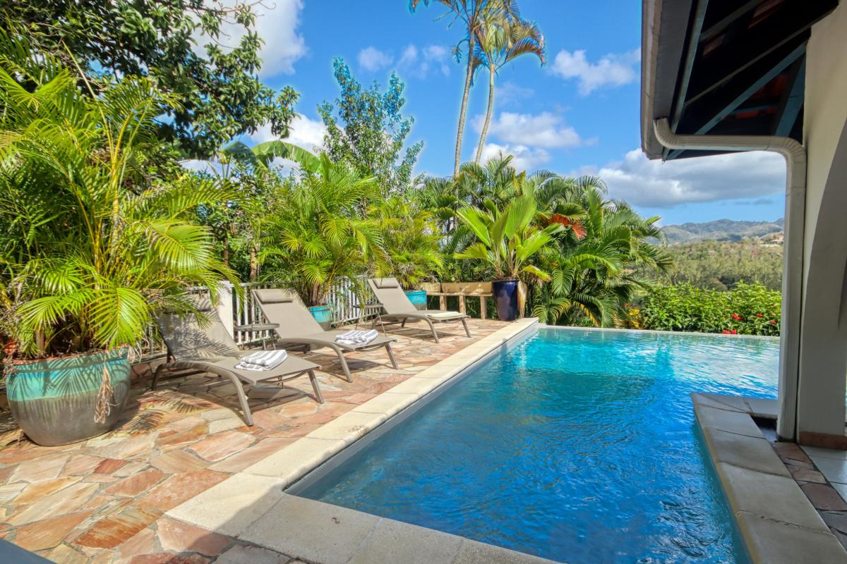 Location villa 4 chambres Trois Ilets Martinique - Piscine et bains soleil